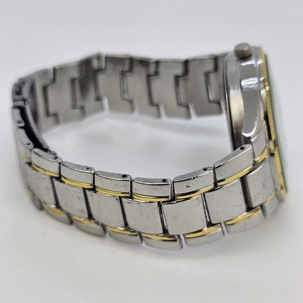 40MM‎ Watch Men White Dial Two Tone Bracelet Band 7